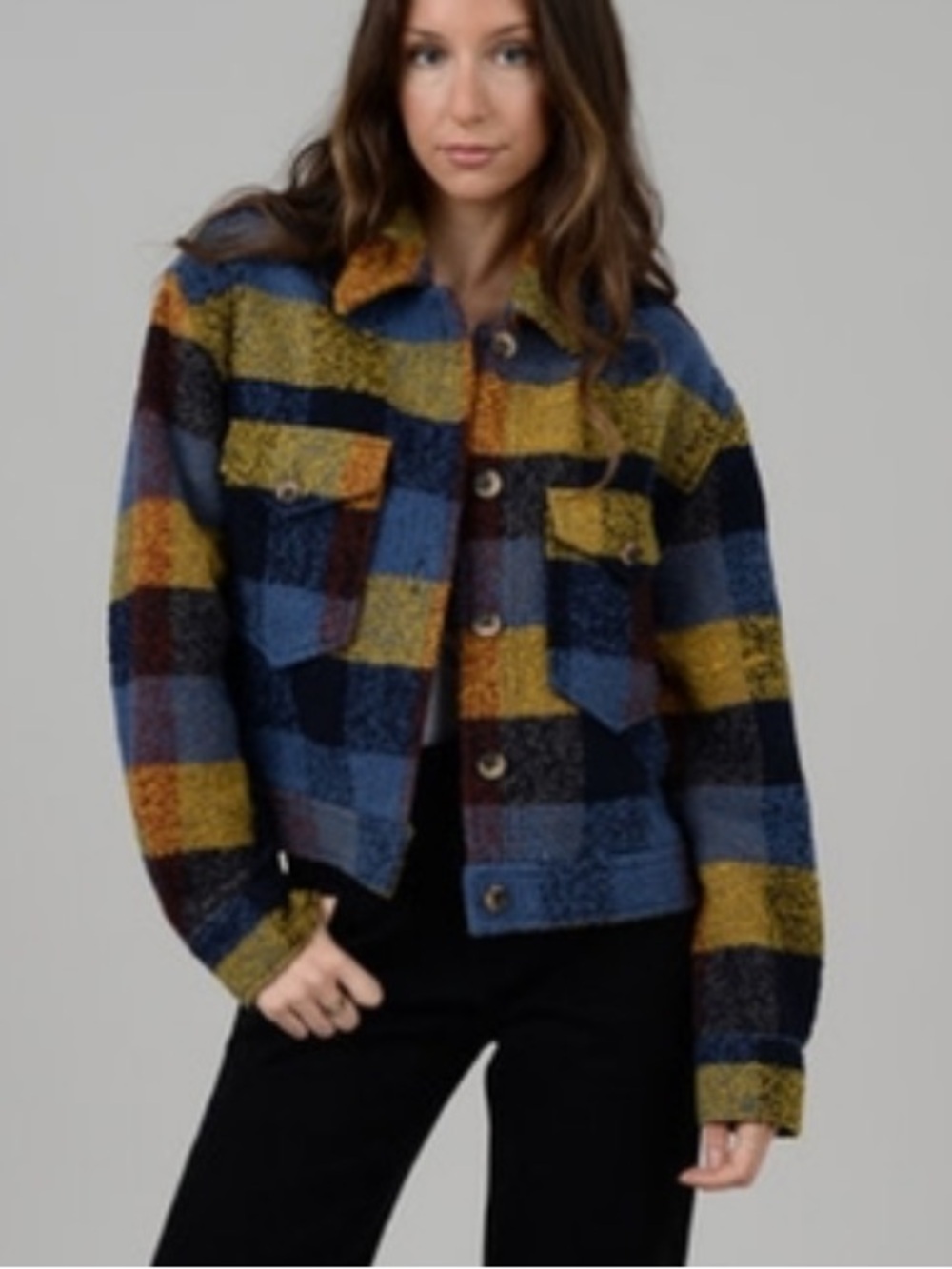 RD Style Conscious Plaid Shacket - XS
